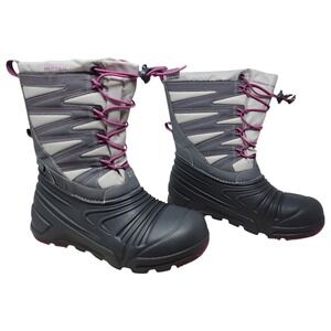 Merrell Snow Boots 5M Kids 6.5 Wom Snow Quest Lite 3 Grey Purple Waterproof 400g